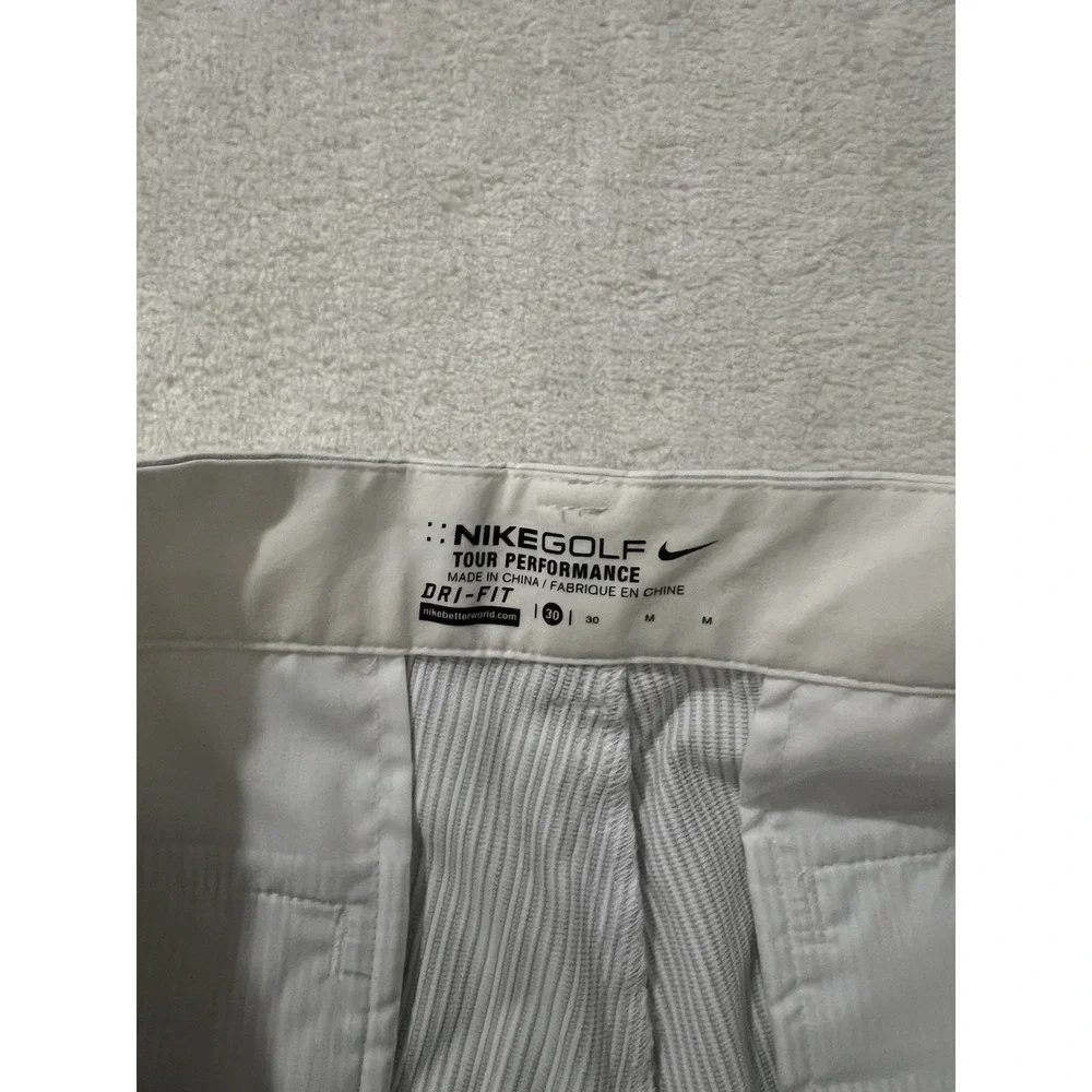 Nike Golf Shorts Striped Flat Front Mens Performance Golf Blue White‎